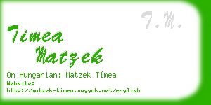 timea matzek business card