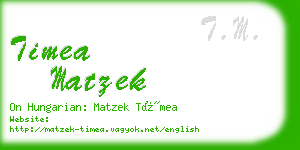 timea matzek business card